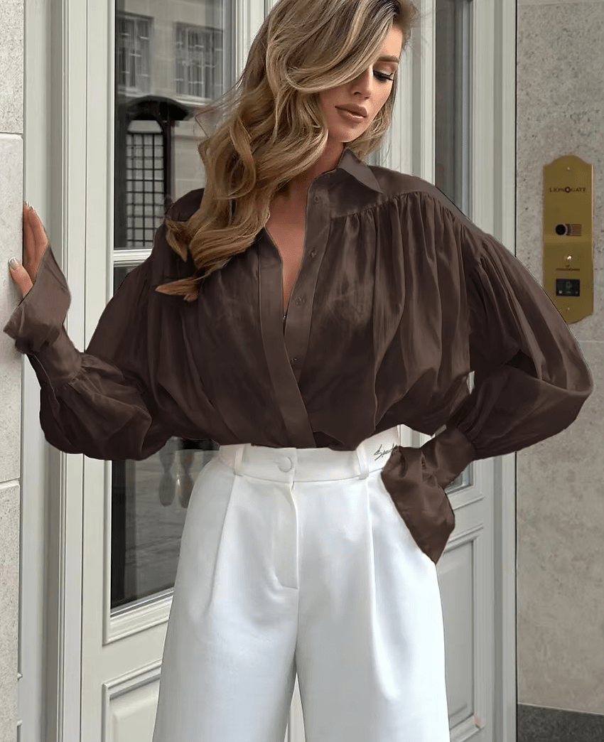 Blusa transparente con botones Brielle