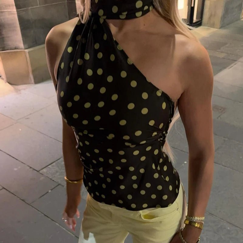 Blusa halter de lunares Brielle
