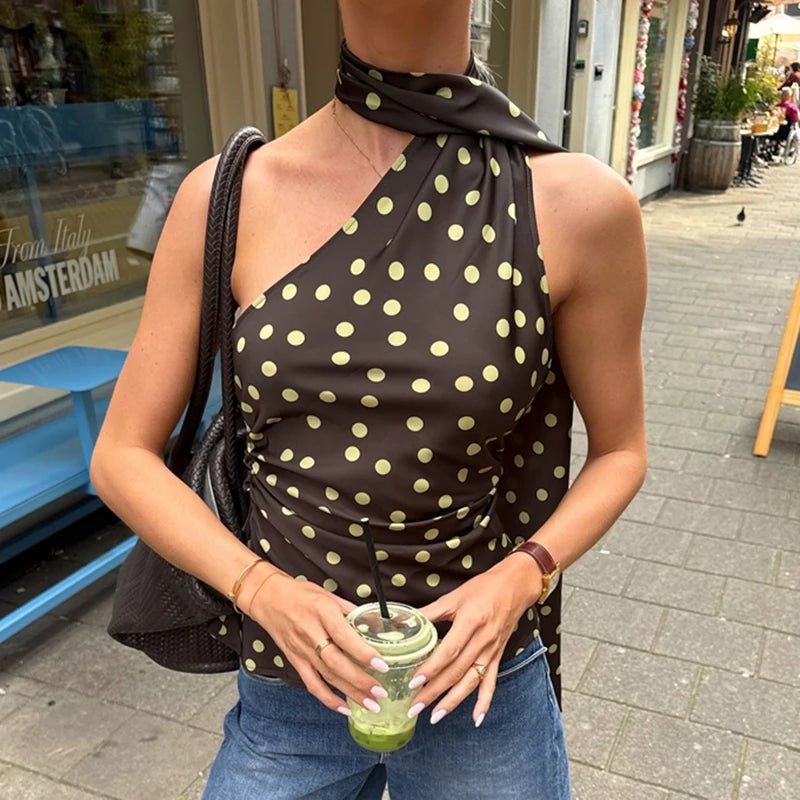 Blusa halter de lunares Brielle