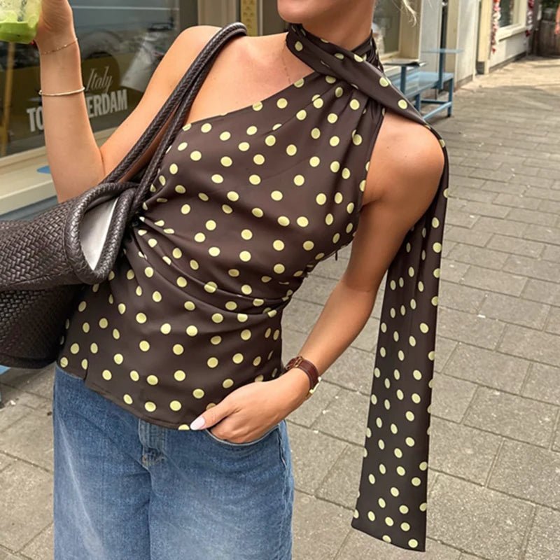 Blusa halter de lunares Brielle