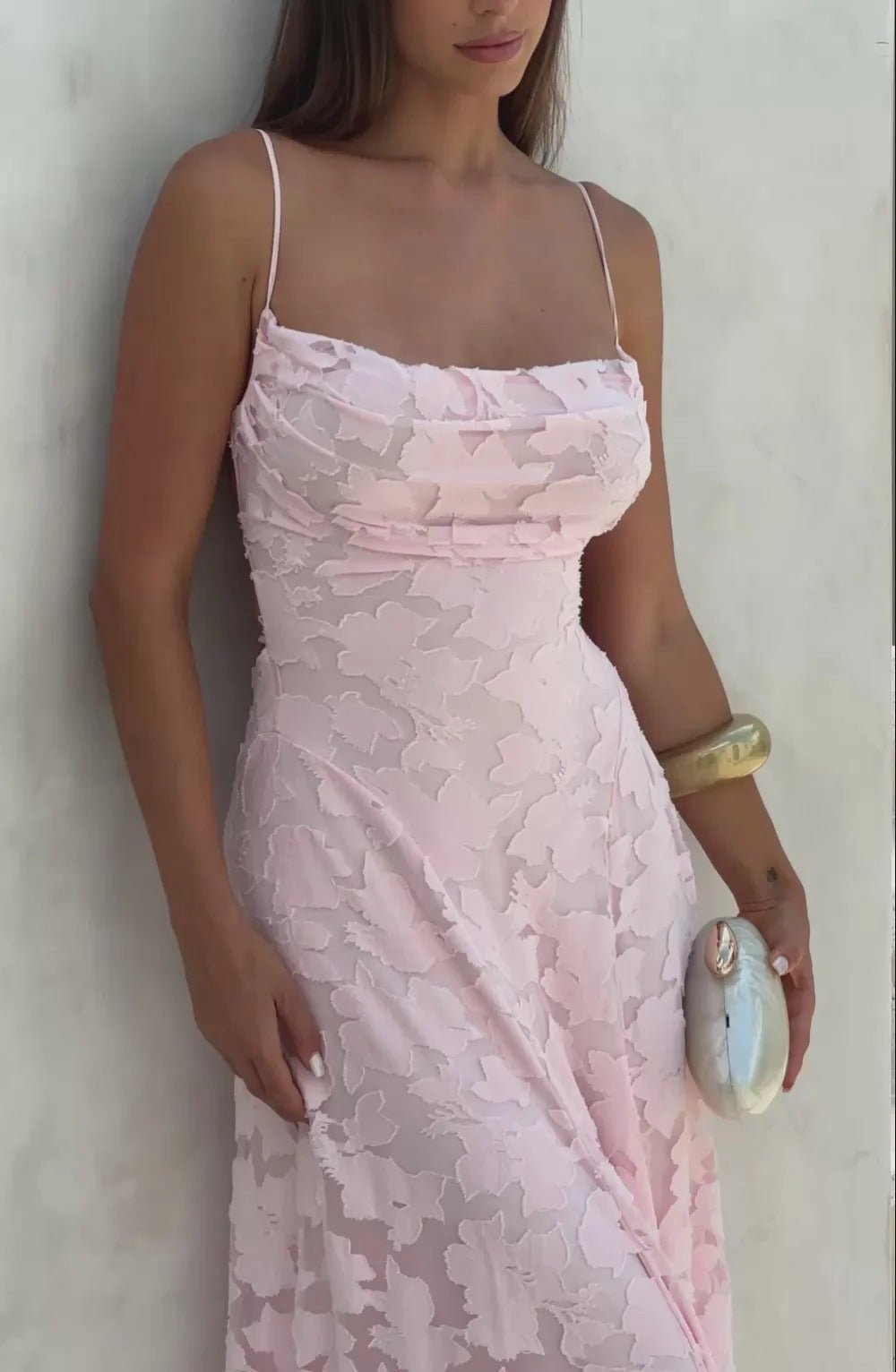 Vestido largo Brielle sin mangas con estampado floral