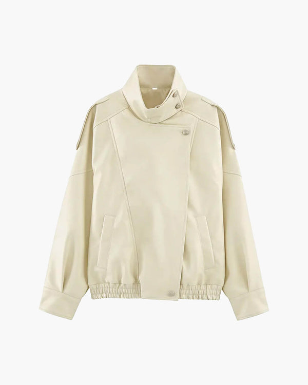 Chaqueta Brienne de cuero sintético con cuello mao