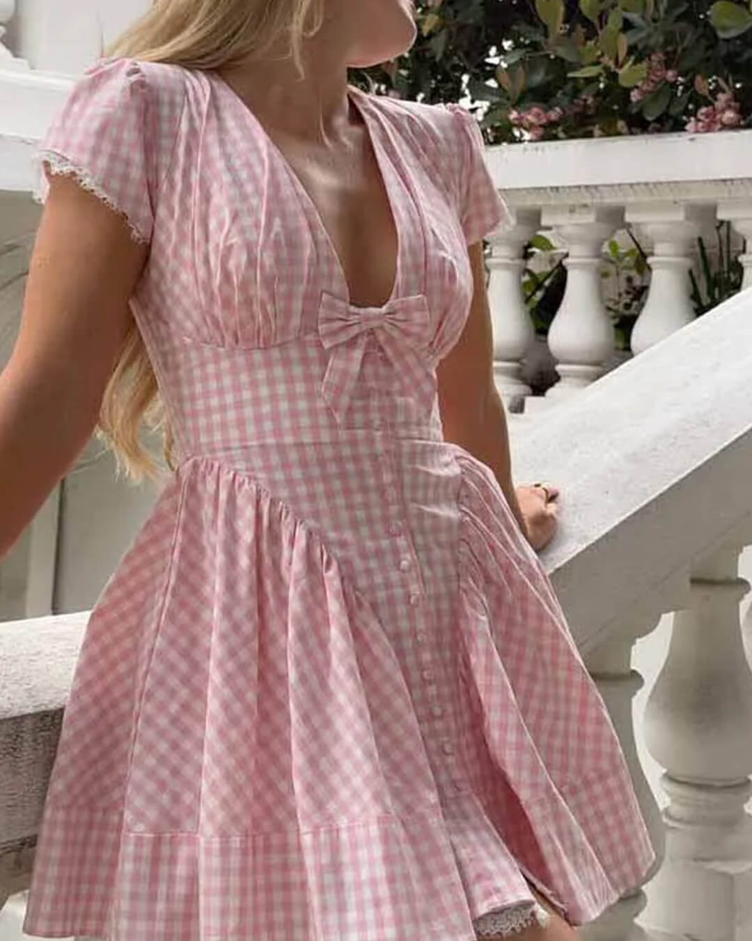 Minivestido de cuadros con volantes Brittany