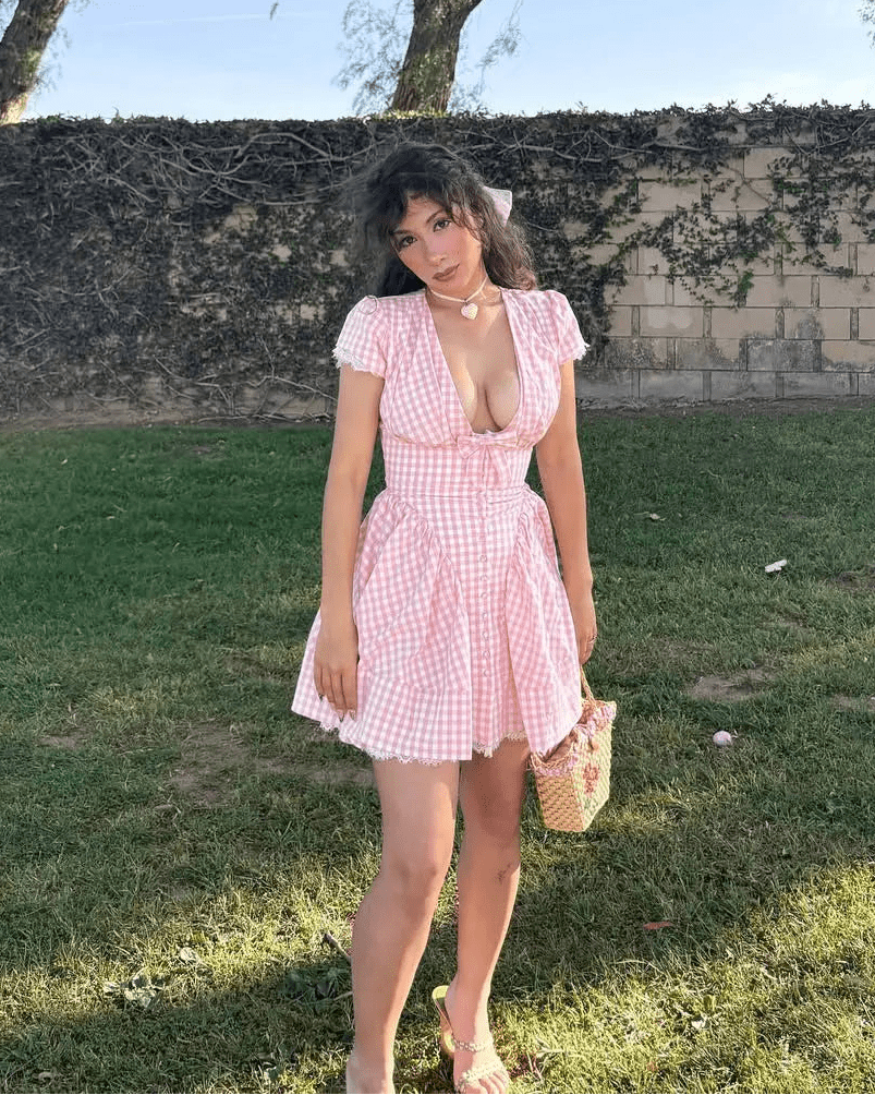 Minivestido de cuadros con volantes Brittany