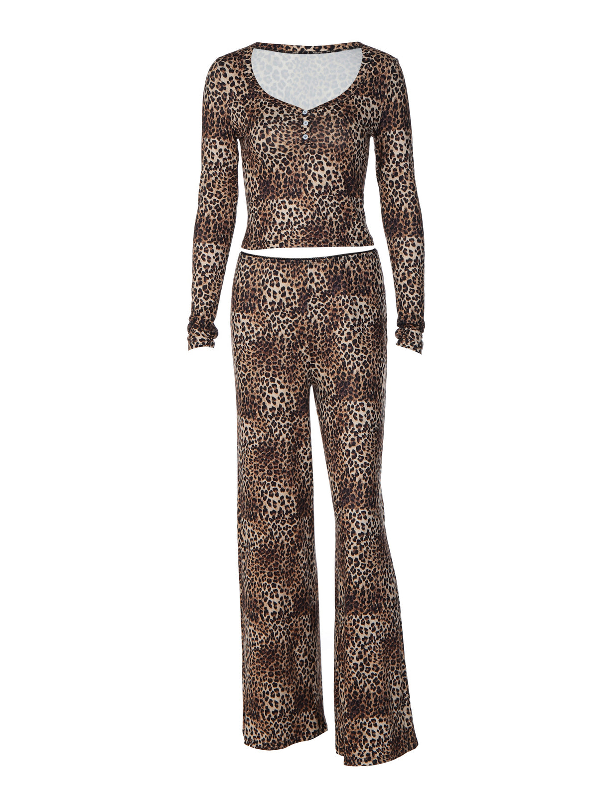 Conjunto de top y pantalón de leopardo Jade