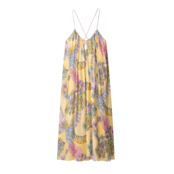 Vestido camisero de gasa floral Camille