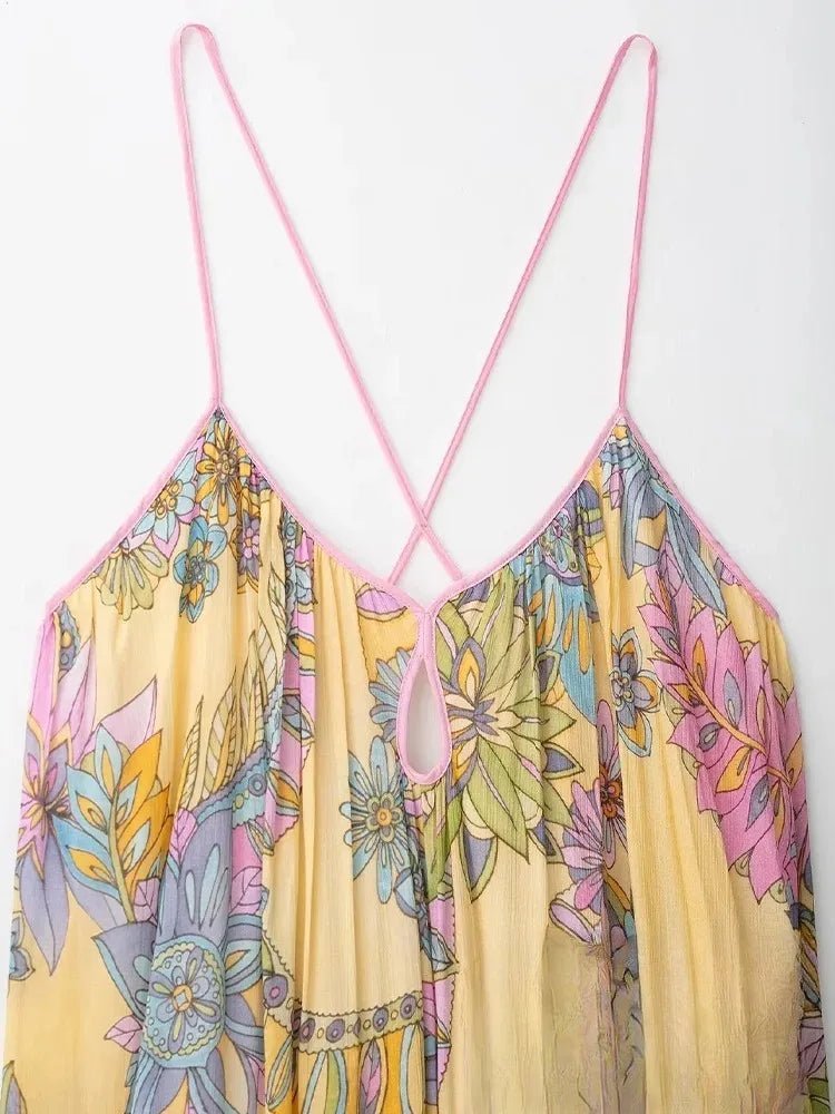 Vestido camisero de gasa floral Camille