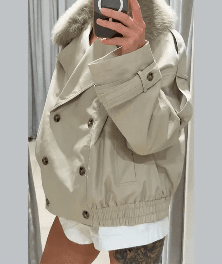 Gabardina Camille con pelo sintético