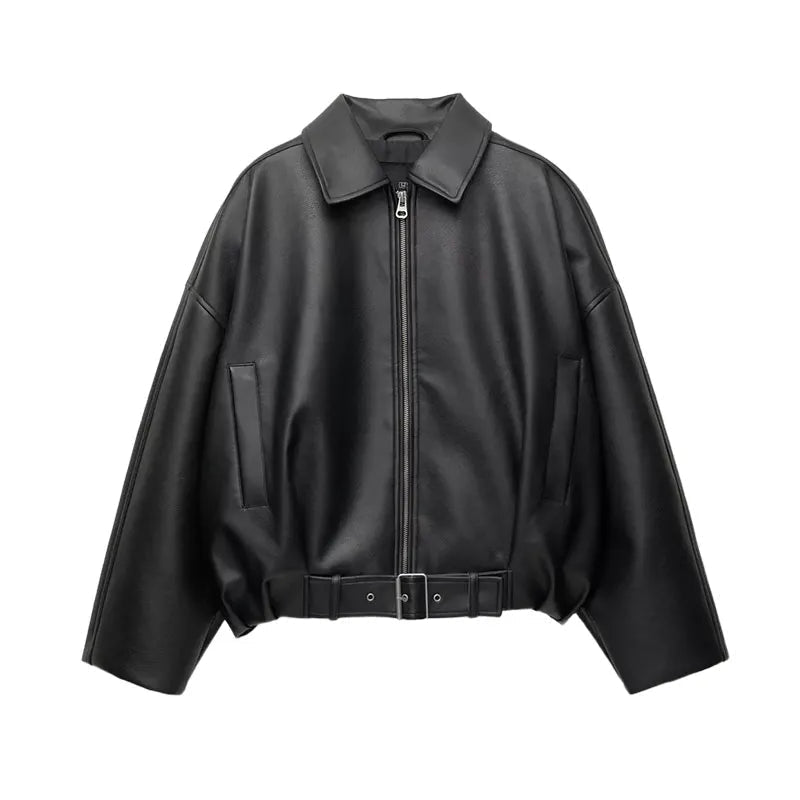 Chaqueta motera de cuero Carine