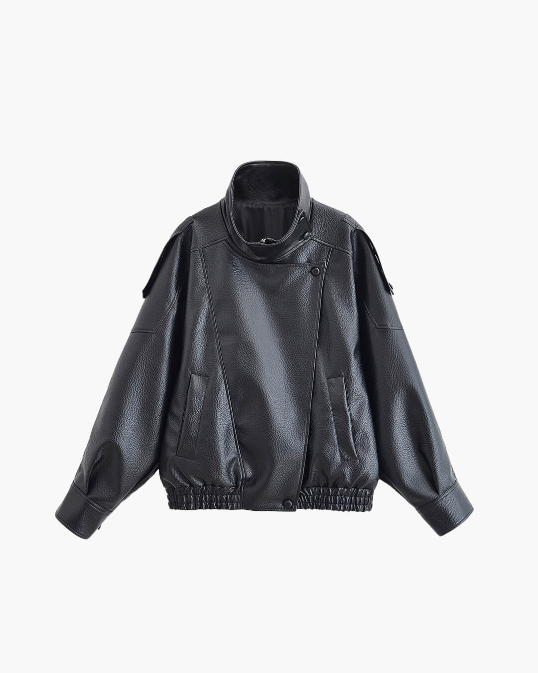 Chaqueta asimétrica de cuero Carla