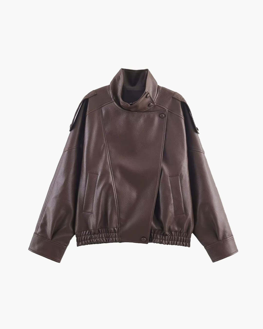 Chaqueta asimétrica de cuero Carla