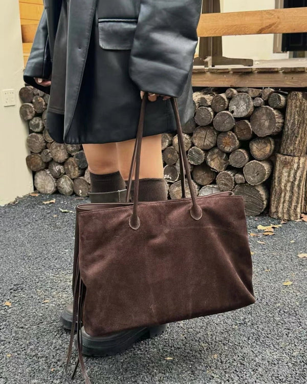 Bolso tote de ante aterciopelado Carly