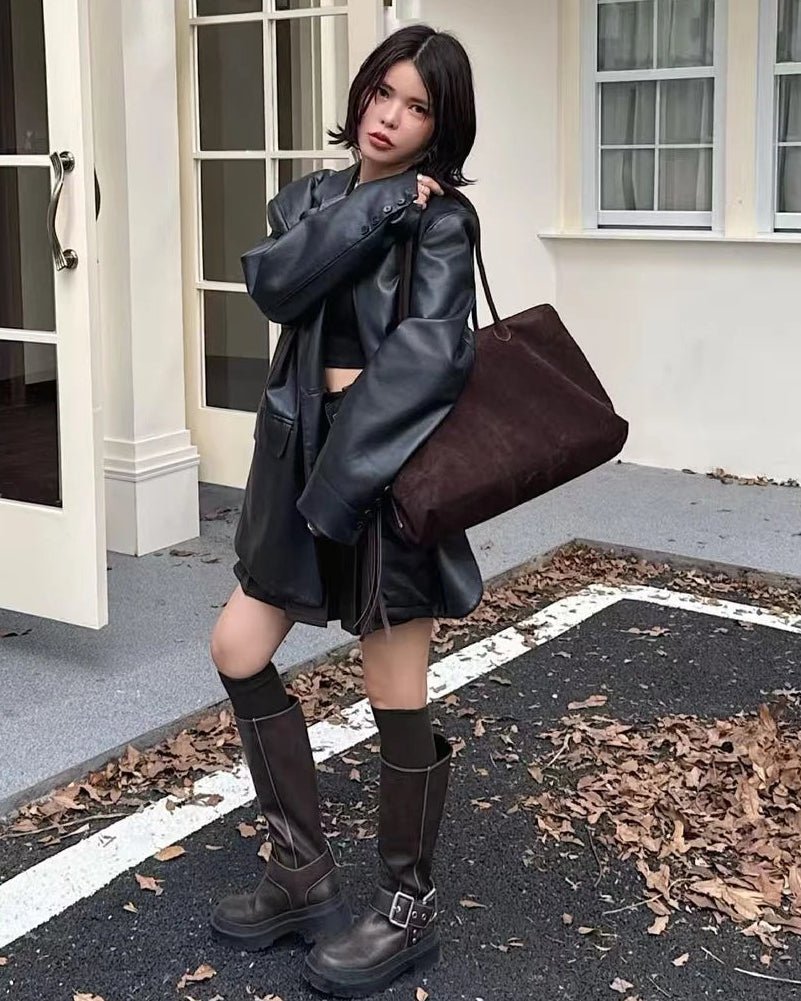 Bolso tote de ante aterciopelado Carly