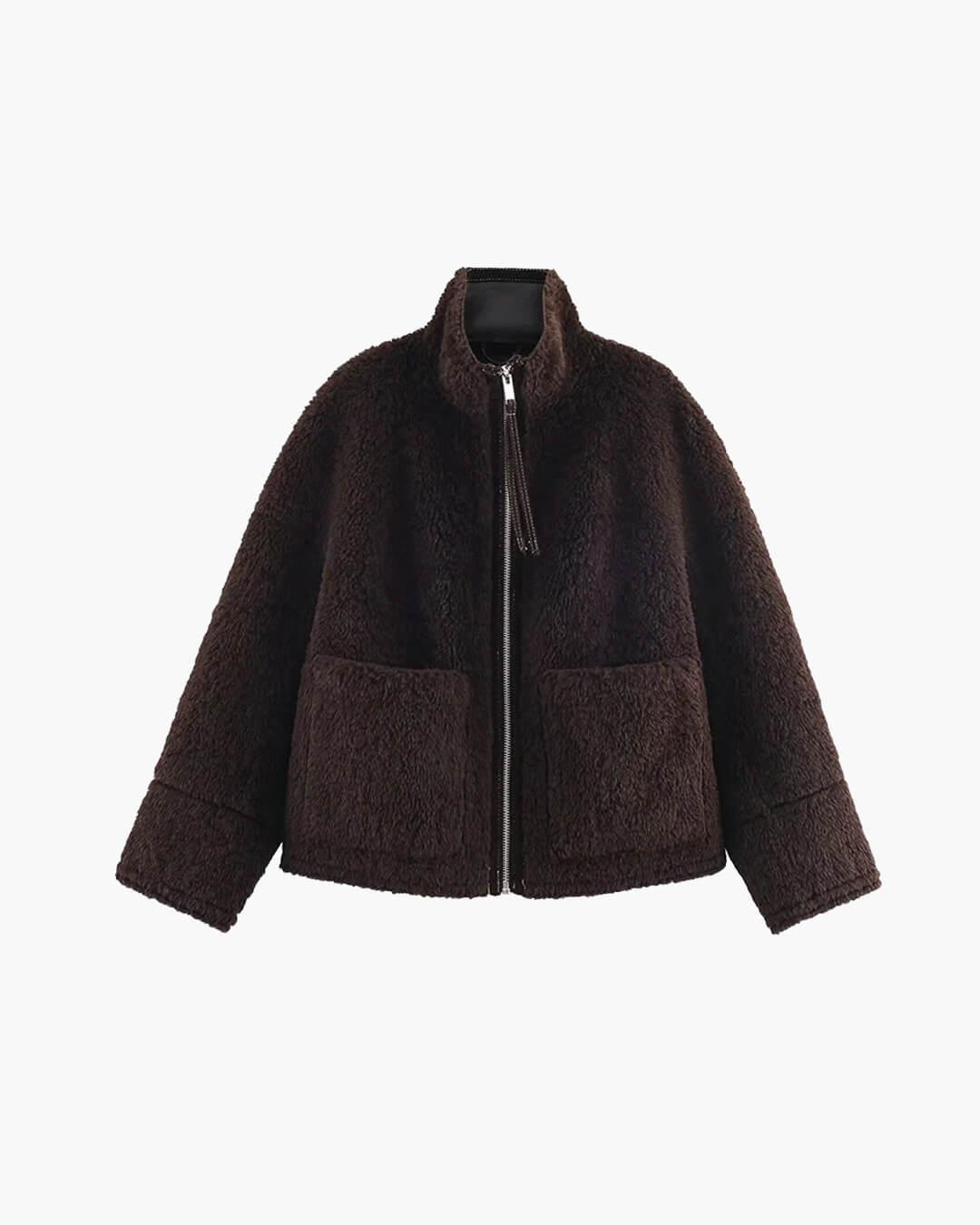 Chaqueta de piel sintética Carol con cuello mao