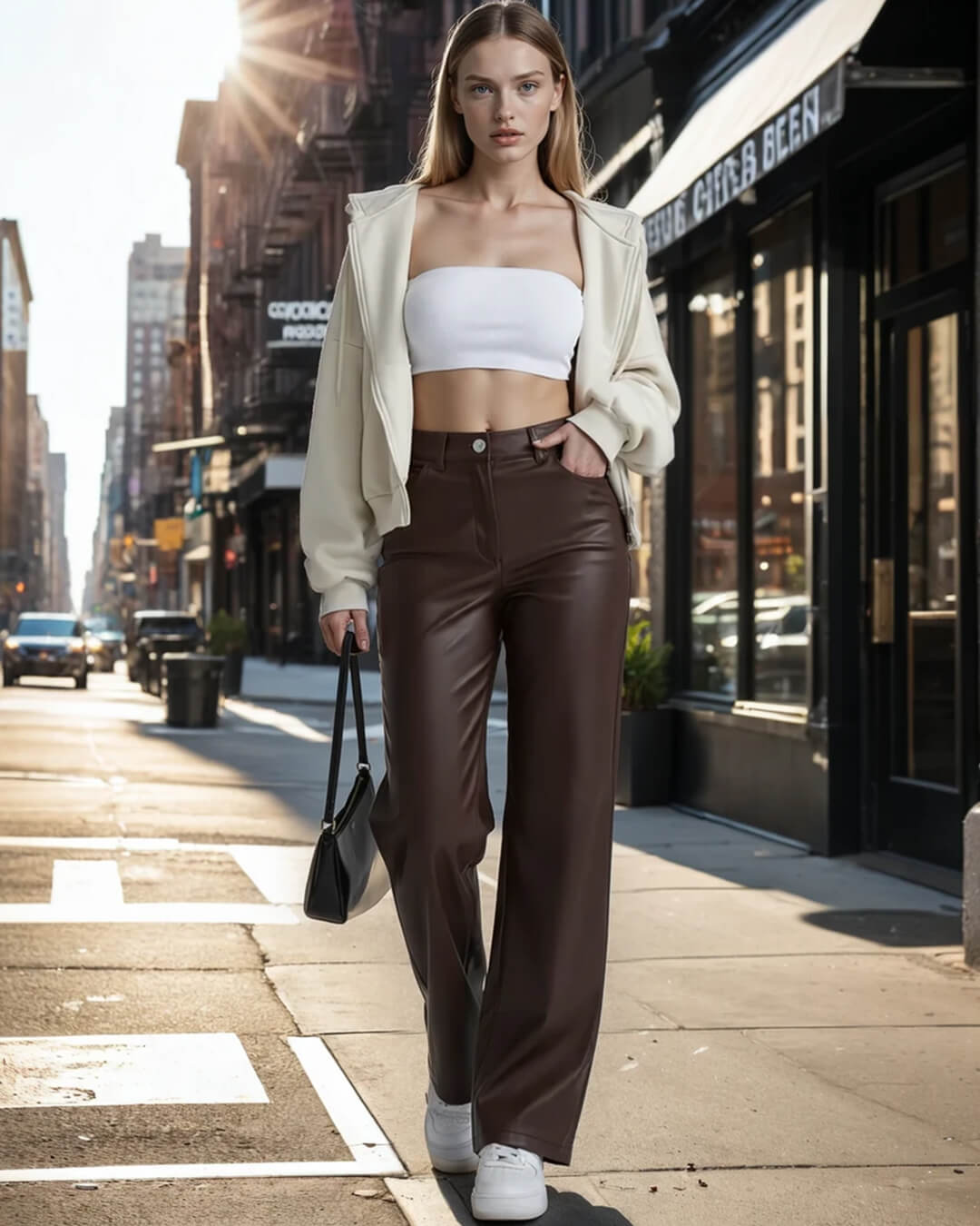 Pantalones clásicos de cuero Cassy