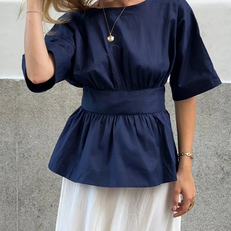 Blusa sin espalda con volantes Cecile
