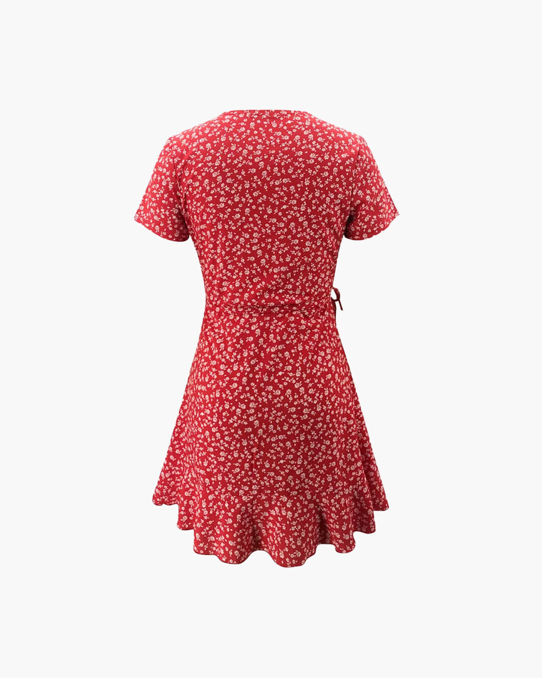 Minivestido de línea A con estampado floral y escote de pico Celeste