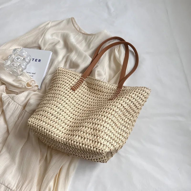 Celeste Woven Straw Beach Tote