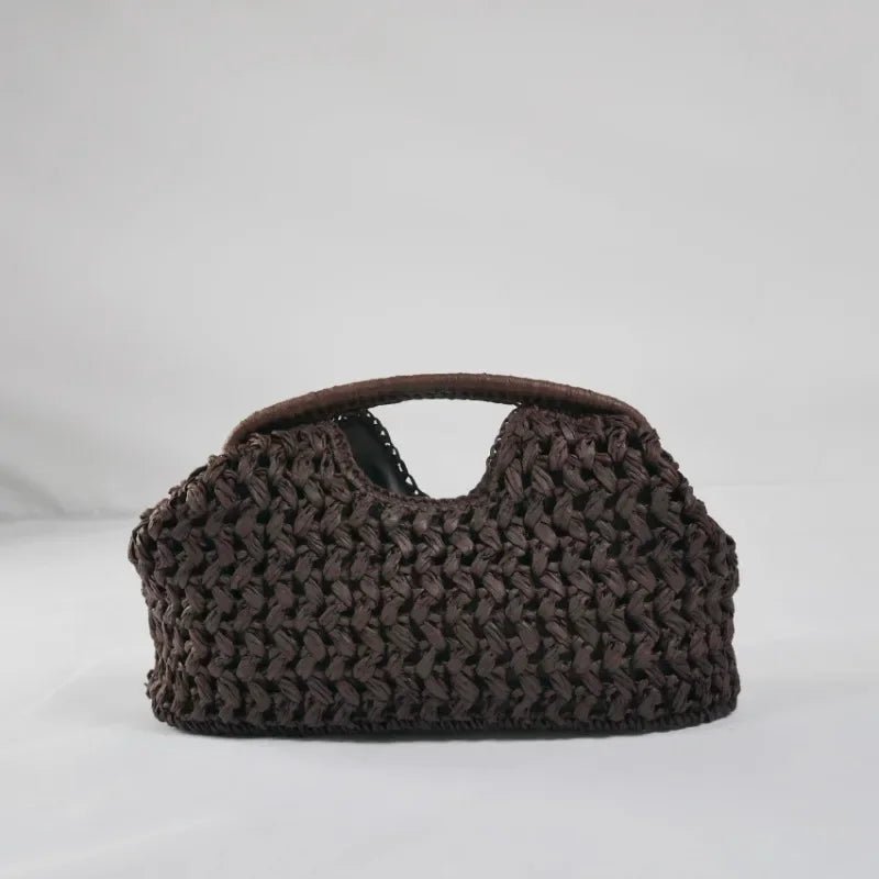 Celeste Woven Straw Shell Clutch