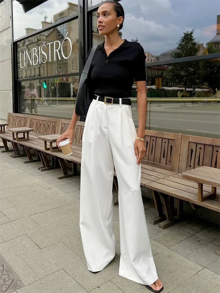 Pantalones Celia de pernera ancha y cintura alta