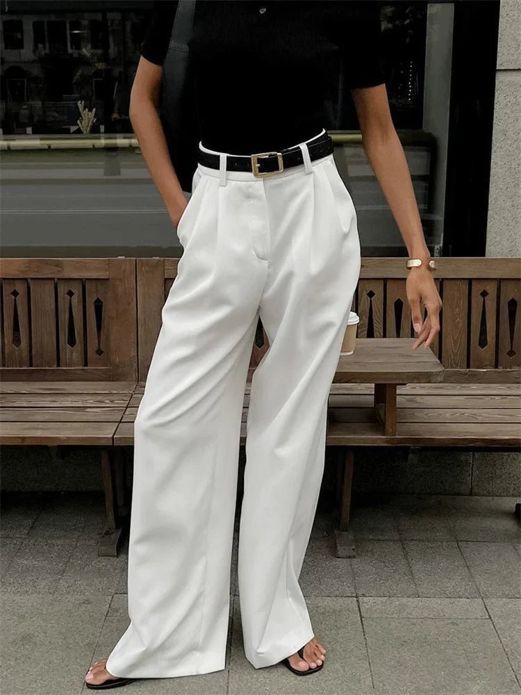 Pantalones Celia de pernera ancha y cintura alta