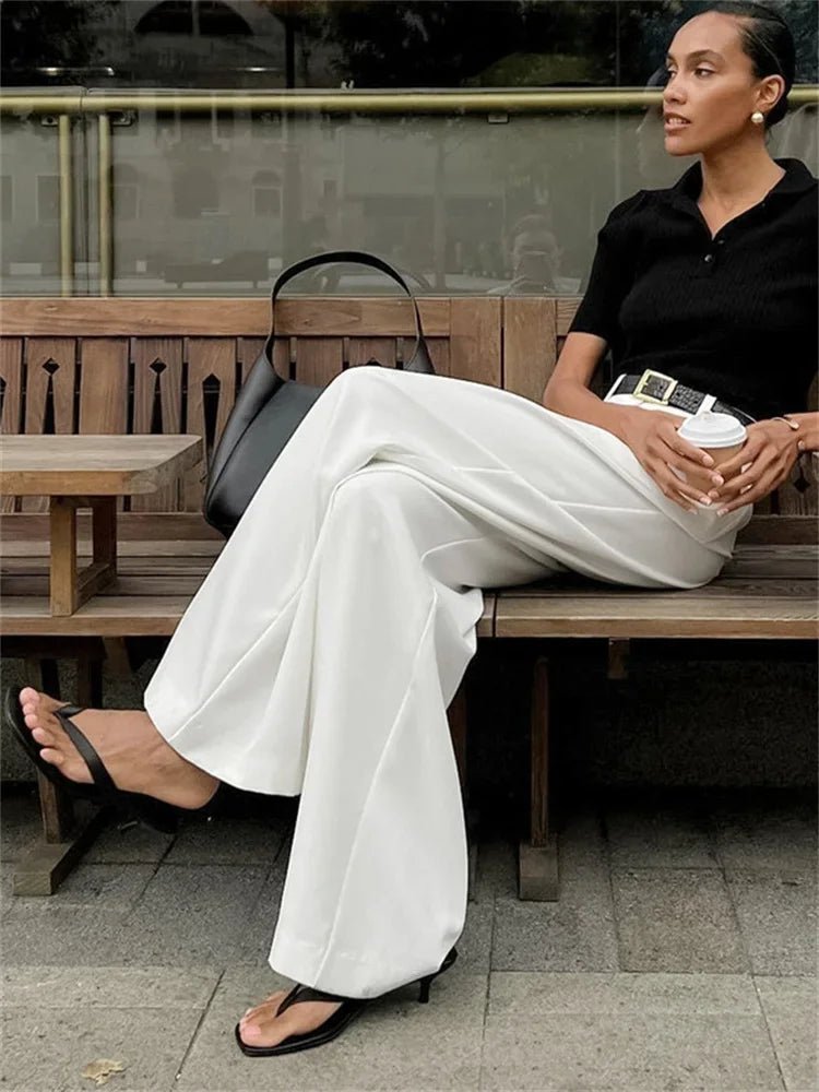 Pantalones Celia de pernera ancha y cintura alta