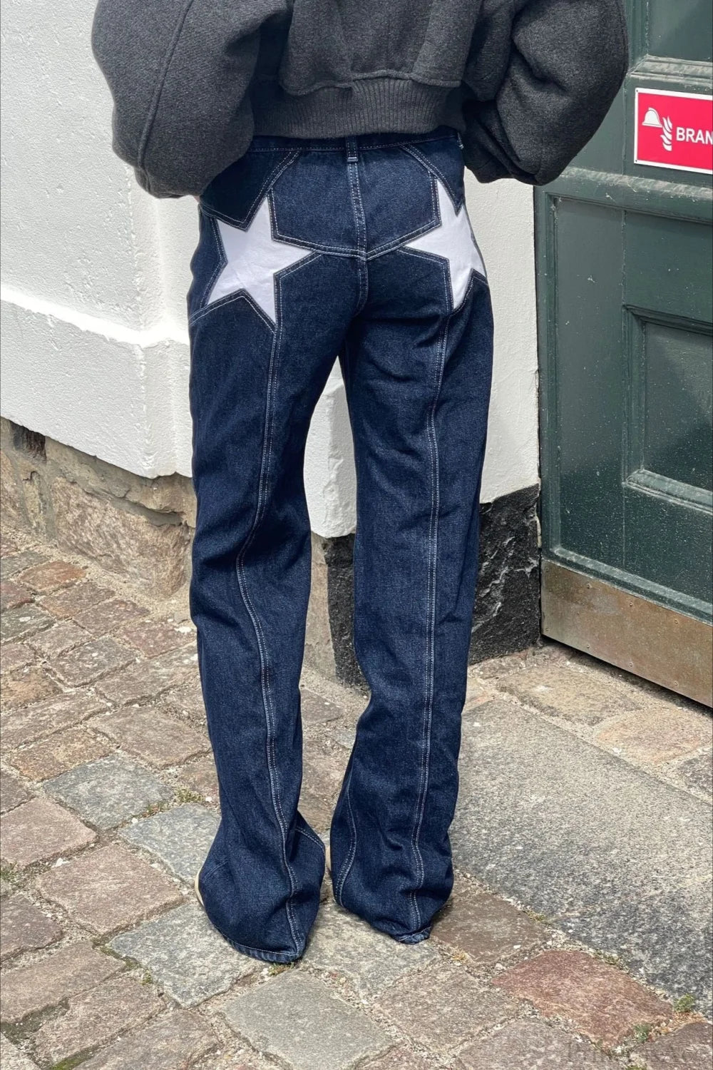 Charlize Star Patchwork Color-Block Jeans