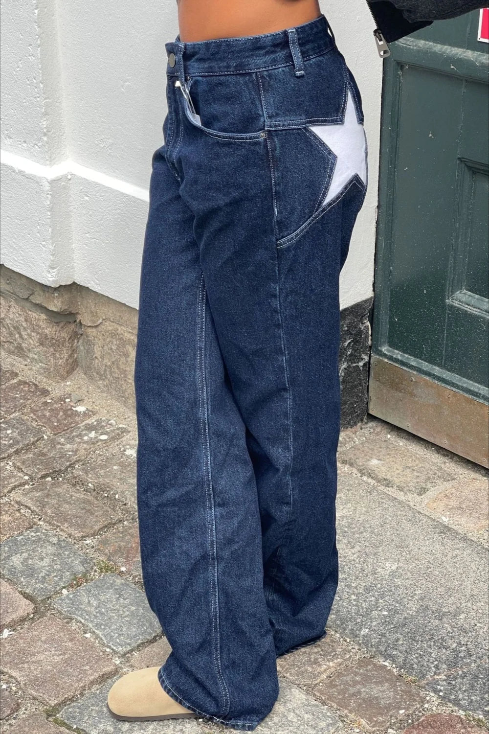 Charlize Star Patchwork Color-Block Jeans