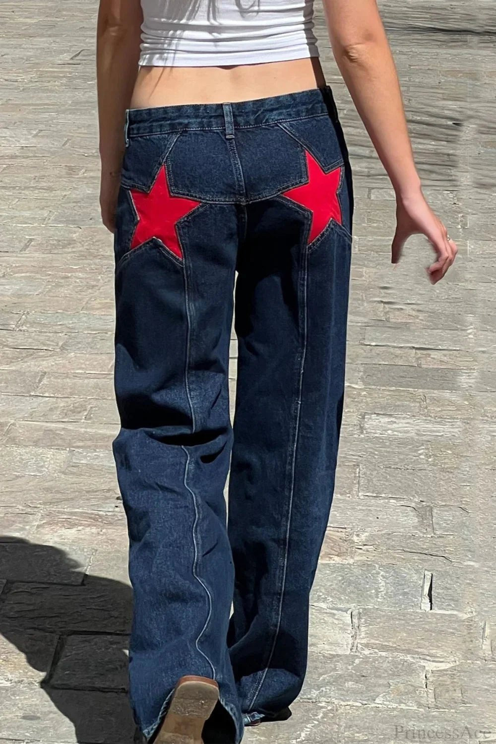Charlize Star Patchwork Color-Block Jeans