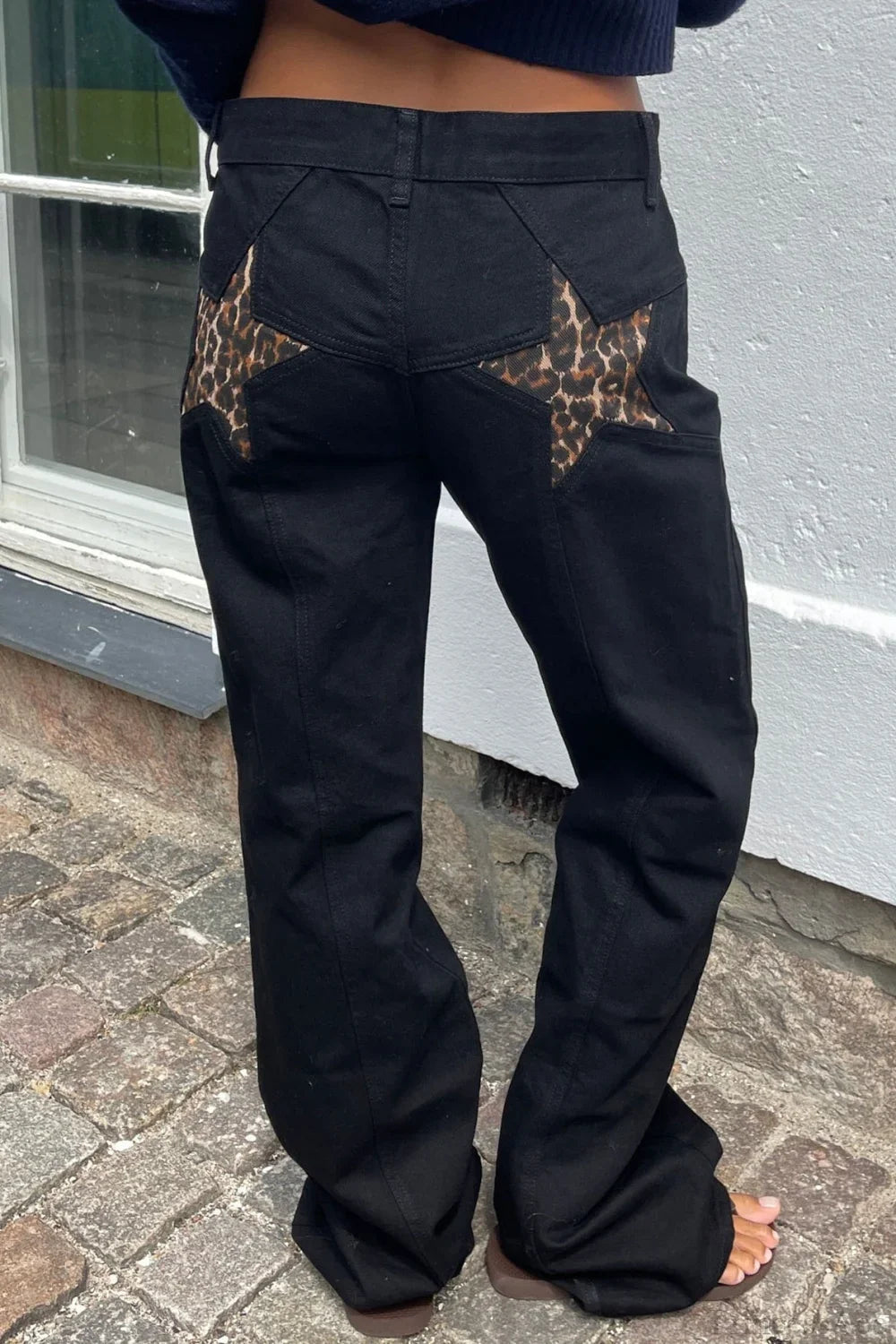 Charlize Star Patchwork Color-Block Jeans