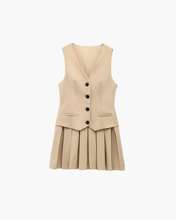 Minivestido plisado sin mangas Cheryl