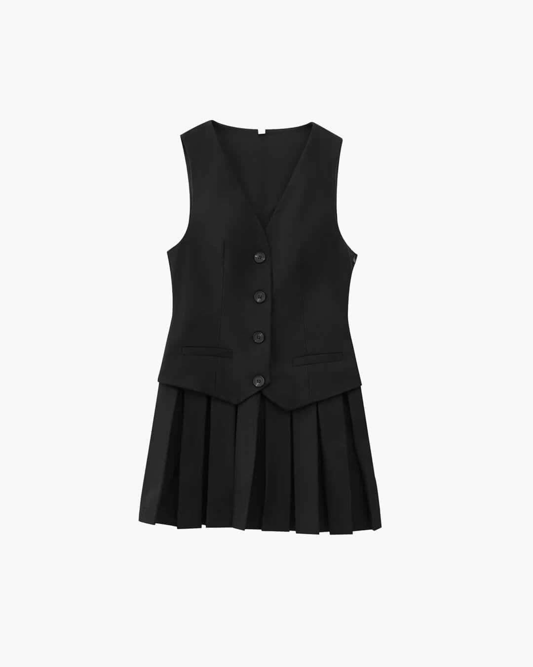 Minivestido plisado sin mangas Cheryl