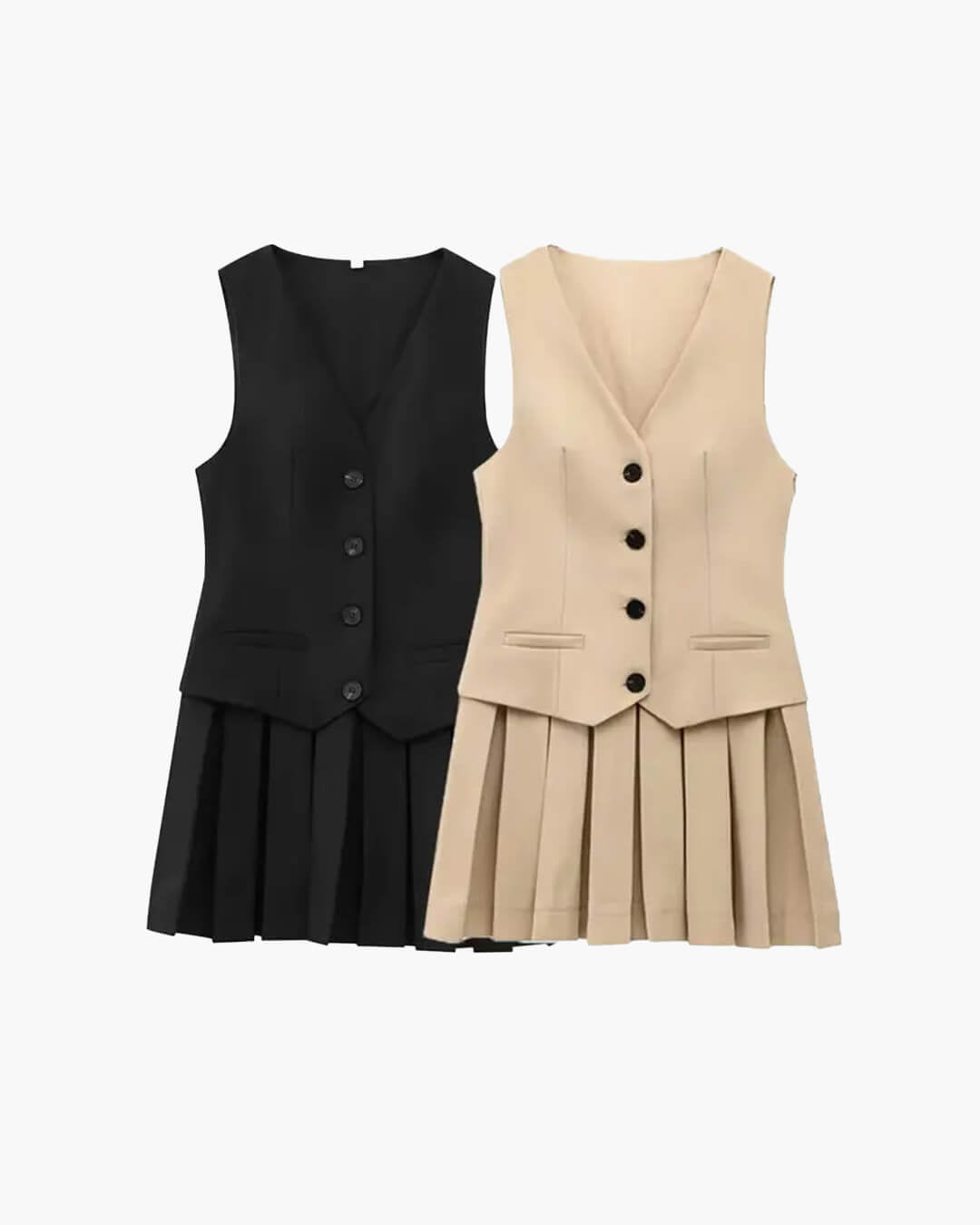 Minivestido plisado sin mangas Cheryl