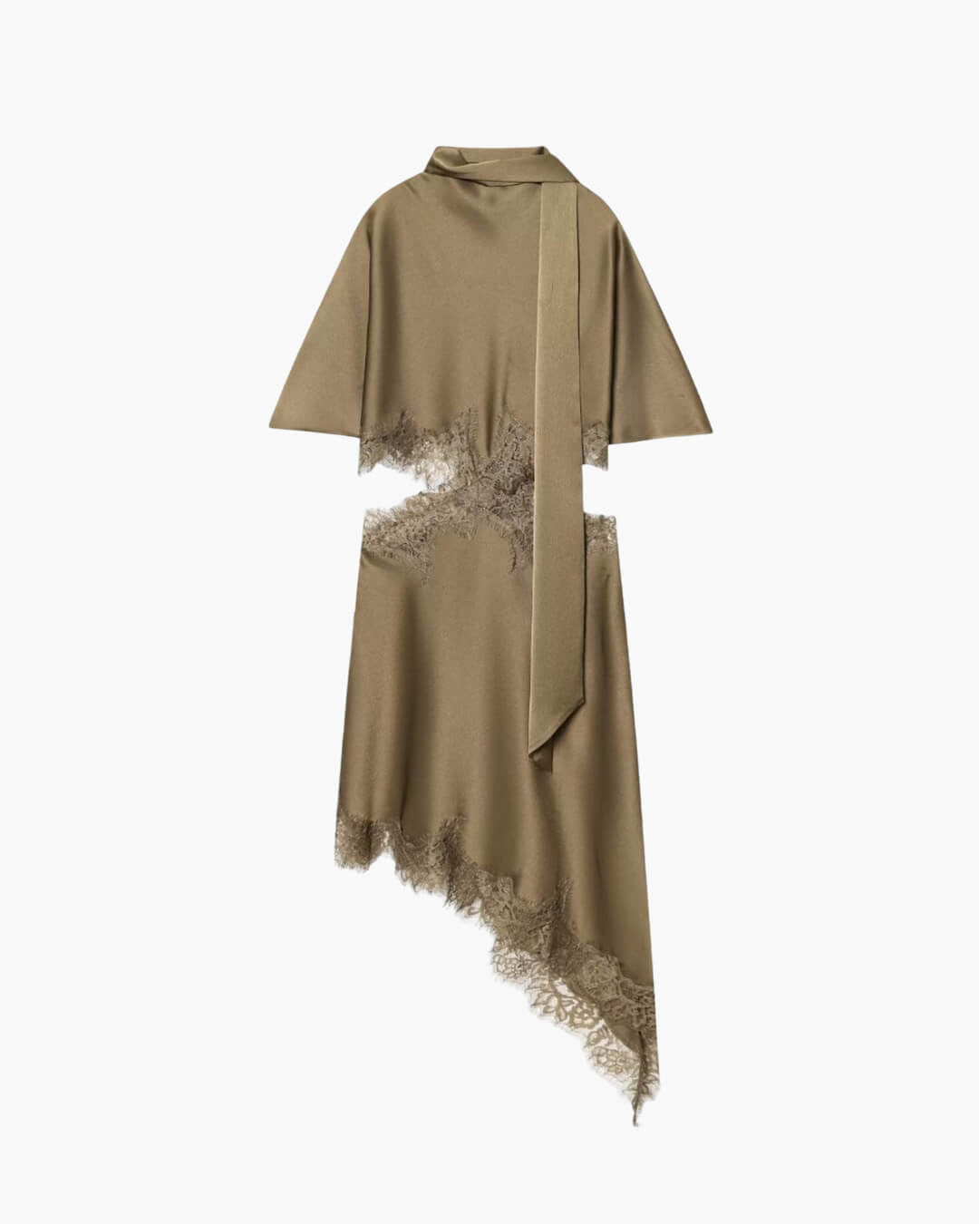 Vestido corto de satén con aberturas Chiara