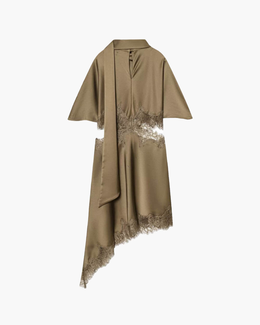 Vestido corto de satén con aberturas Chiara