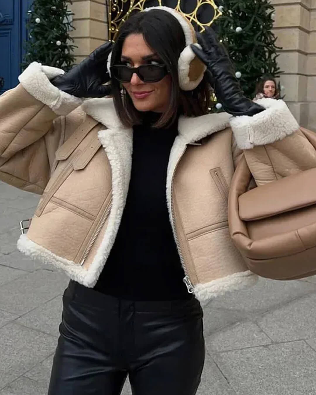 Chaqueta de ante y pelo sintético Cindy