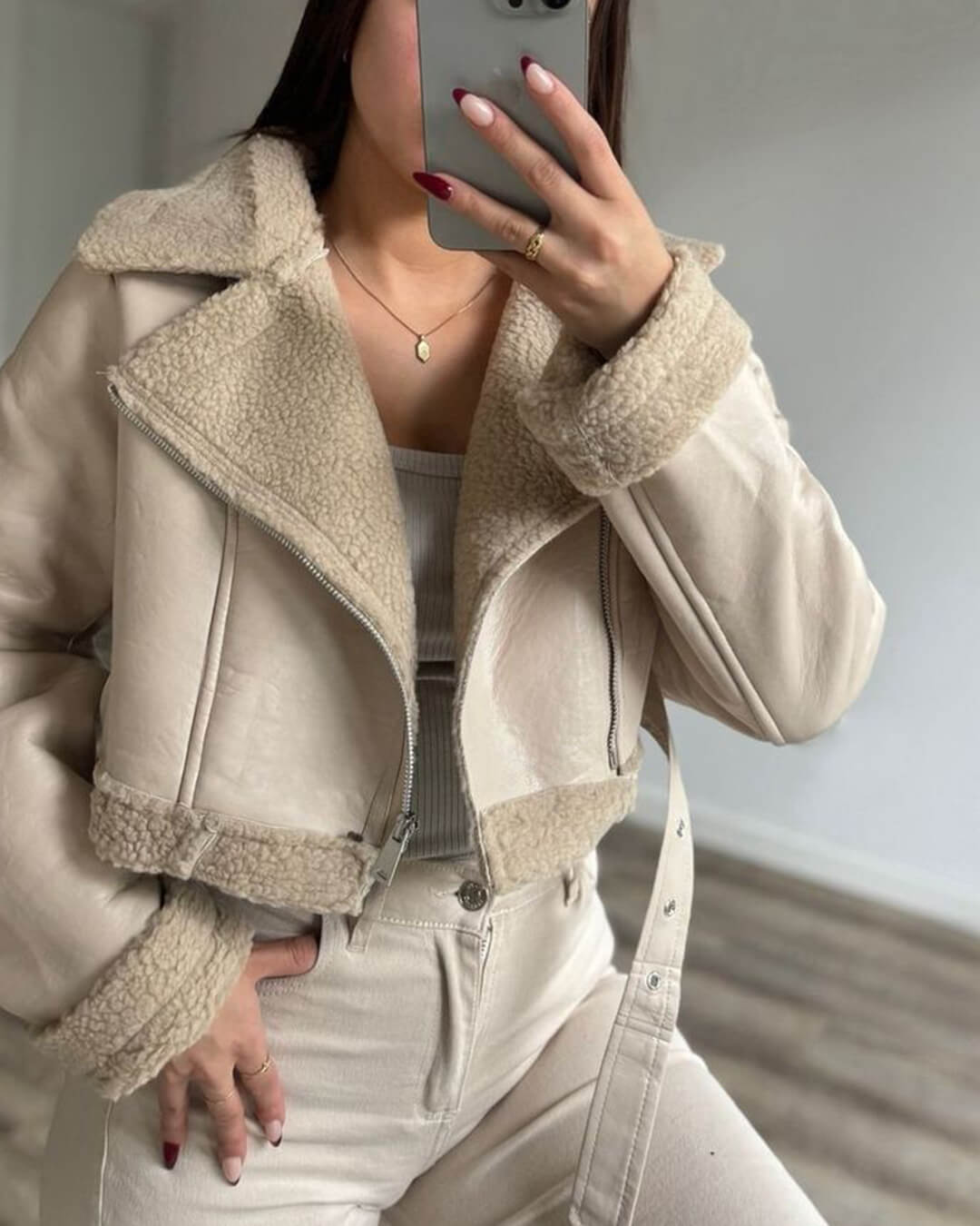 Chaqueta de ante y pelo sintético Cindy