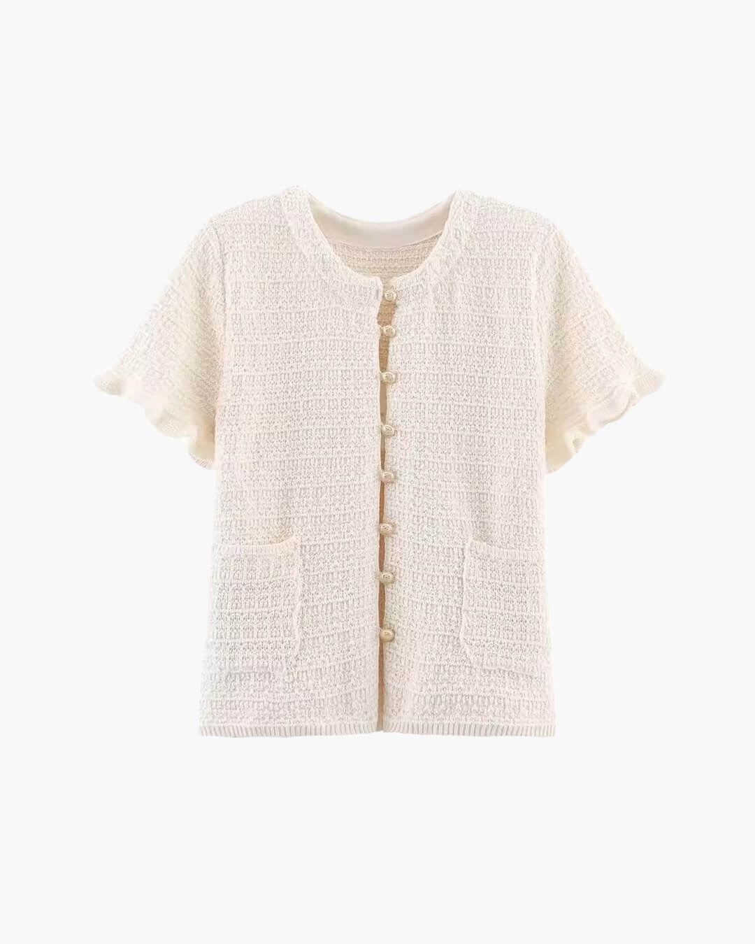 Conjunto Claudia de top de punto de tirantes y falda plisada
