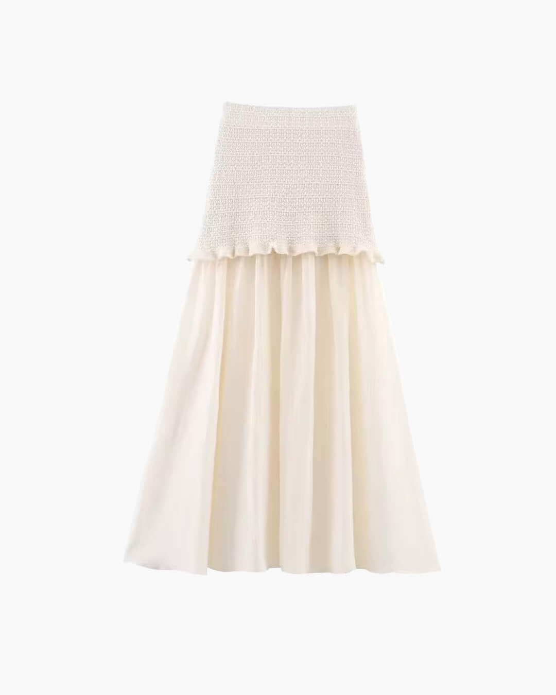 Conjunto Claudia de top de punto de tirantes y falda plisada