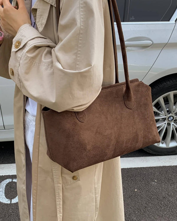 Bolso de hombro de ante sintético Claudine