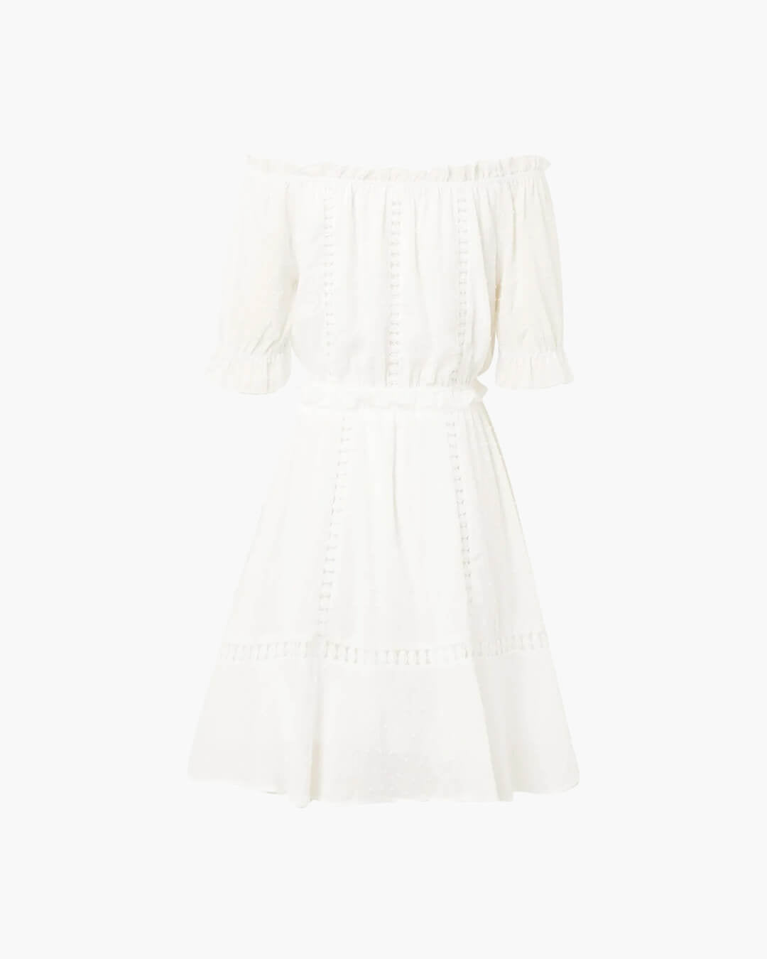 Conjunto de top corto y falda con volantes y lunares suizos Connie