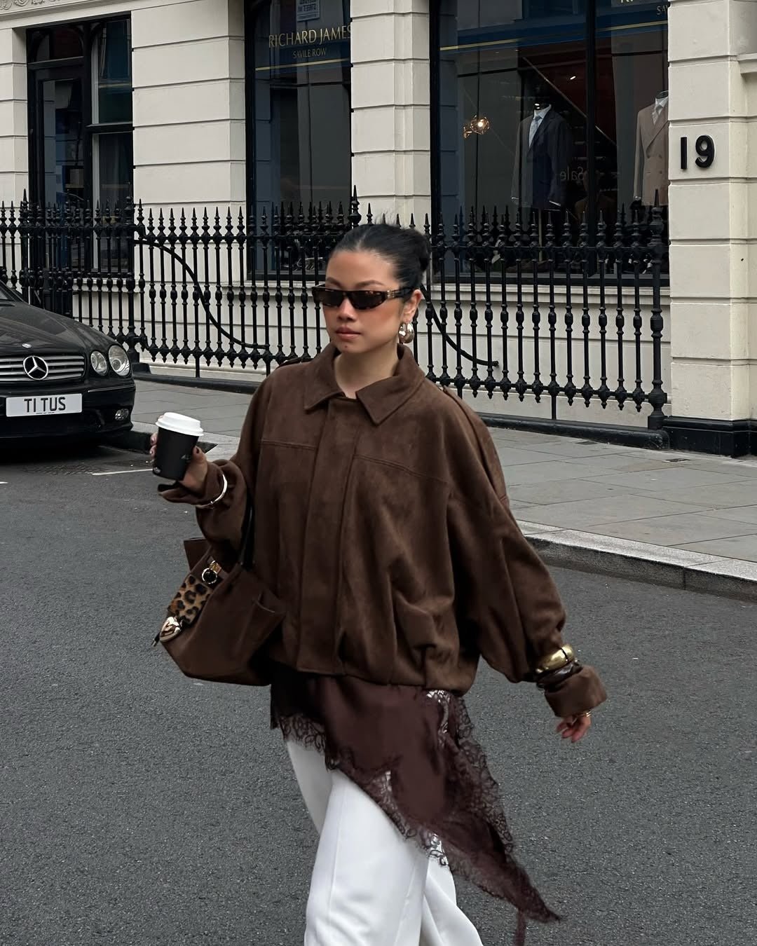 Chaqueta bomber de ante sintético Constance