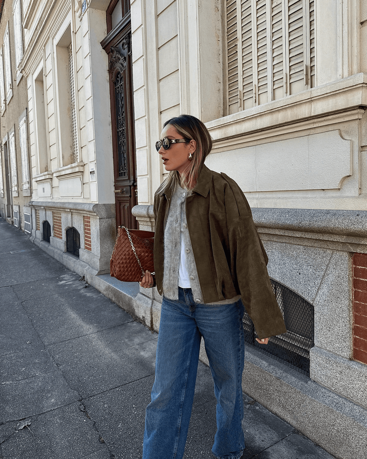 Chaqueta bomber de ante sintético Constance