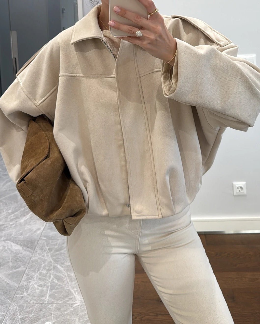 Chaqueta bomber de ante sintético Constance