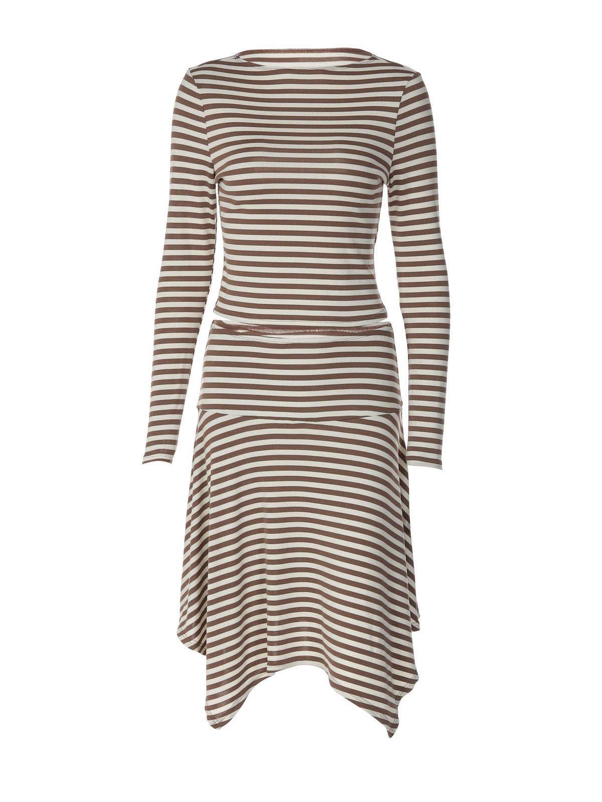 Conjunto de punto de rayas con falda Lenna