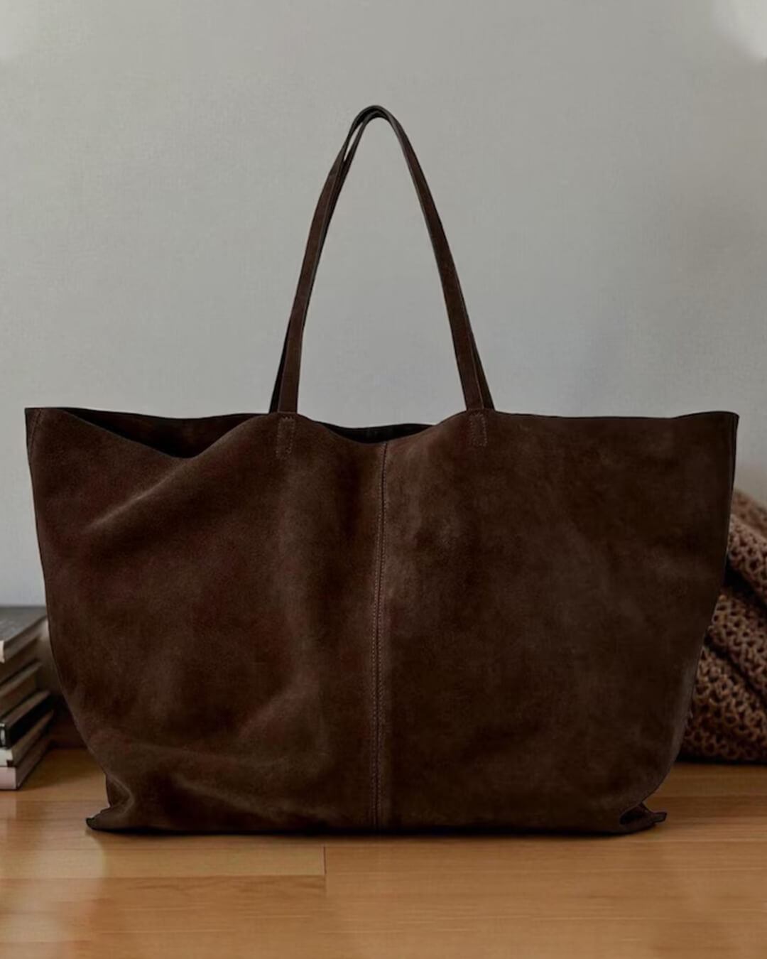 Bolso tote grande de ante Cynthia