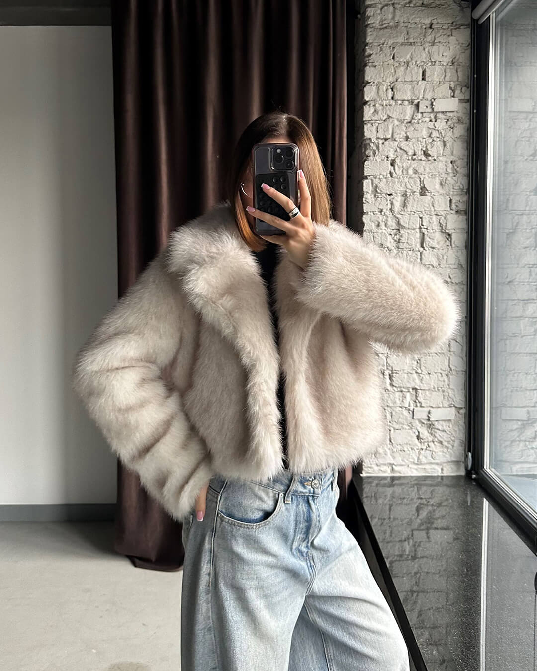 Chaqueta corta de piel sintética Darcy