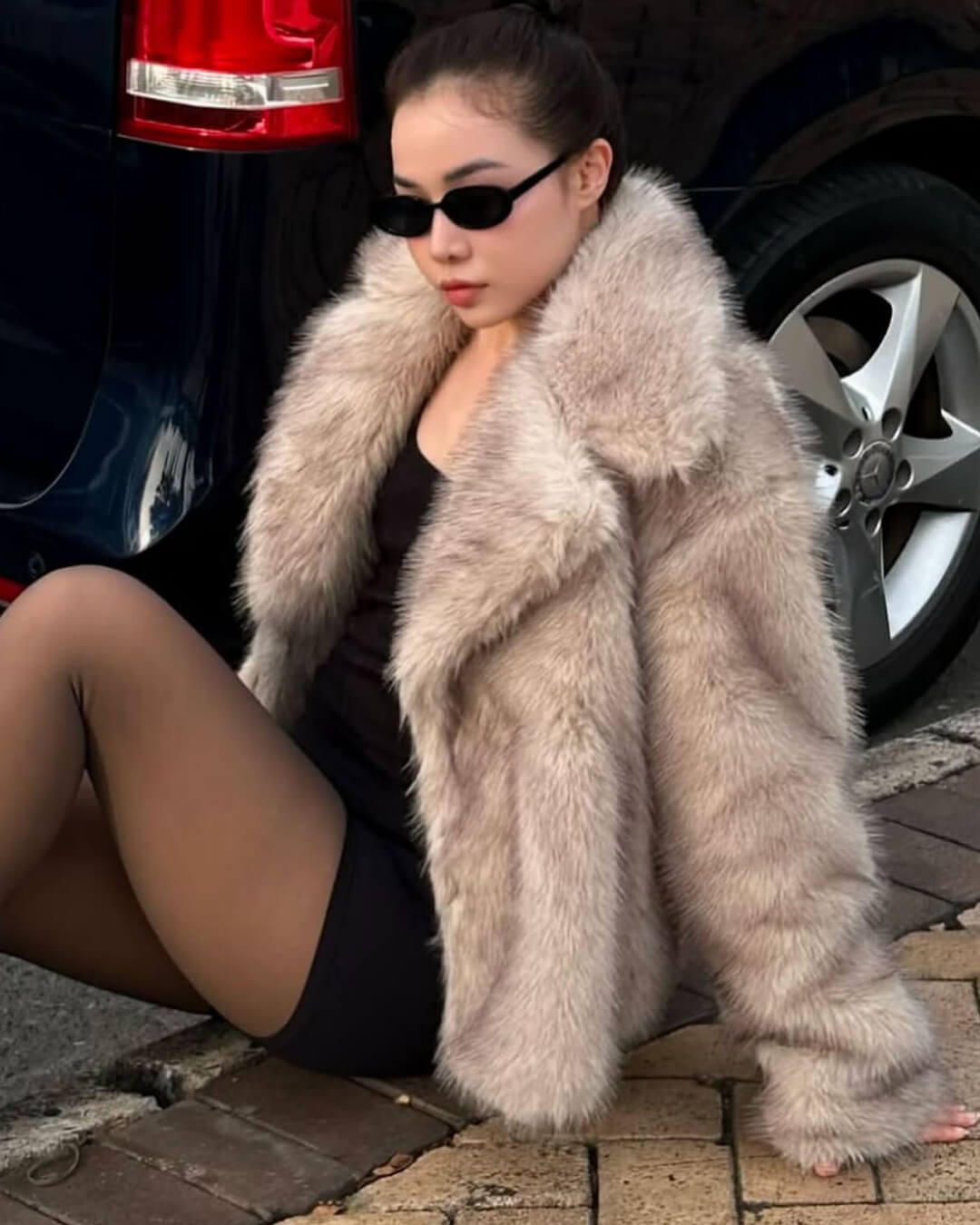 Chaqueta mullida de largo medio Darcy