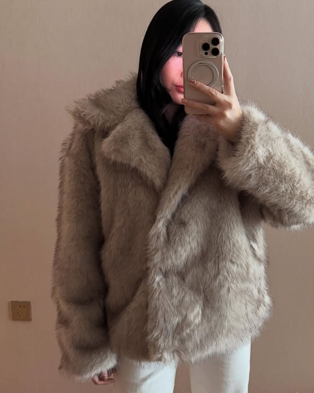 Chaqueta mullida de largo medio Darcy