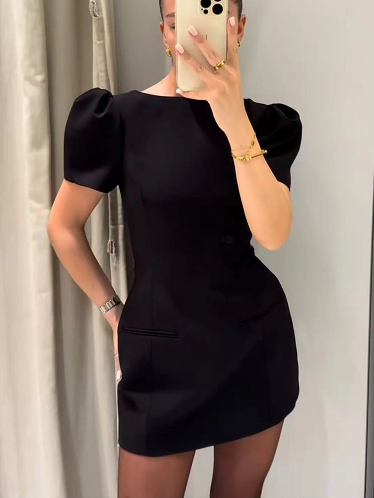Minivestido de mangas abullonadas Darcy